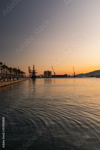 Sunset landscape panoramic view in Málaga, Spain © PaulPetyt
