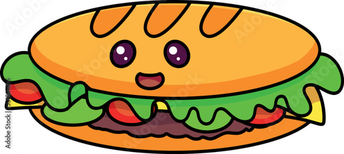 Cute sandwich kawaii sticker