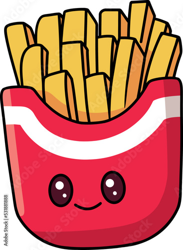 Cute fries packet sticker