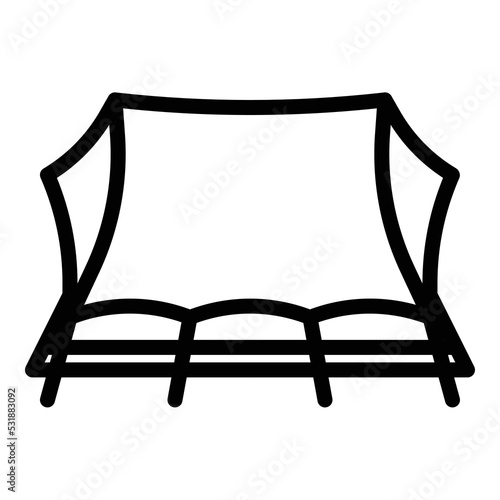 Tents icon. Camping tent and tarp. Vector illustration in line style icon.