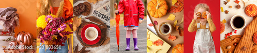 Autumn collage with little ...
