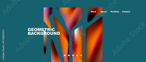 Landing page background template. Abstract geometric shapes composition. Vector illustration for wallpaper, banner, background