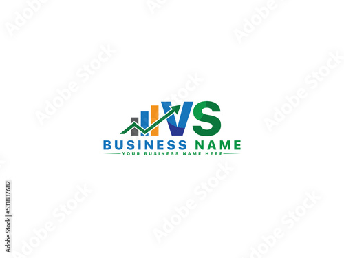 Premium Colorful VS Finance Logo, Initial Vs sv Letter Logo Symbol Design