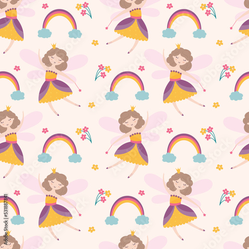 seamless pattern with princess 