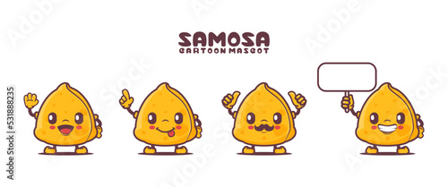 Laddoo cartoon mascot with different expressions
