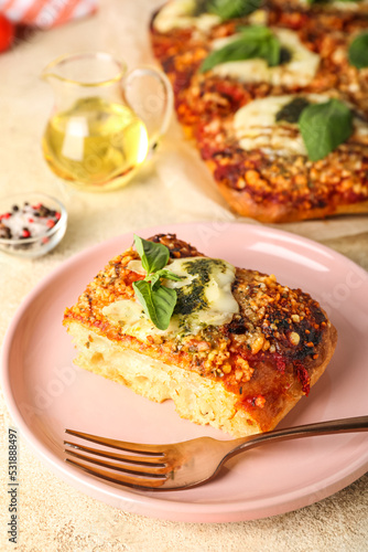 Plate of tasty Italian pie ...