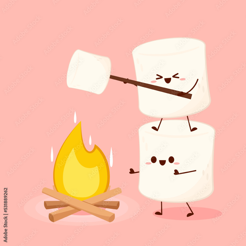 Roasted Marshmallow Cartoon