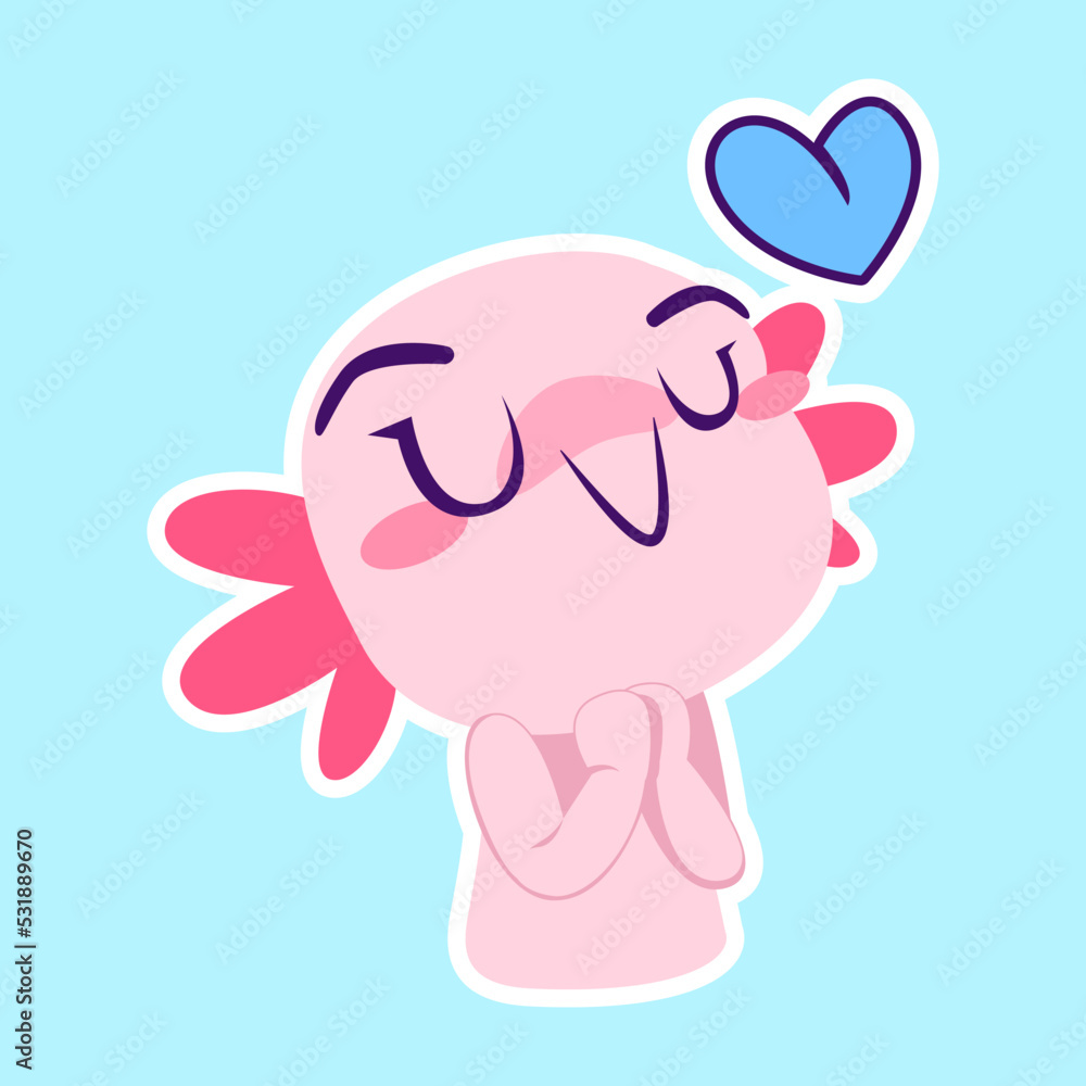 cute axolotl sticker vector set cute axolotl sticker vector set