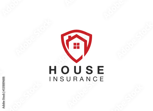 Minimalist house insurance logo. Financial prospect logo design template. 