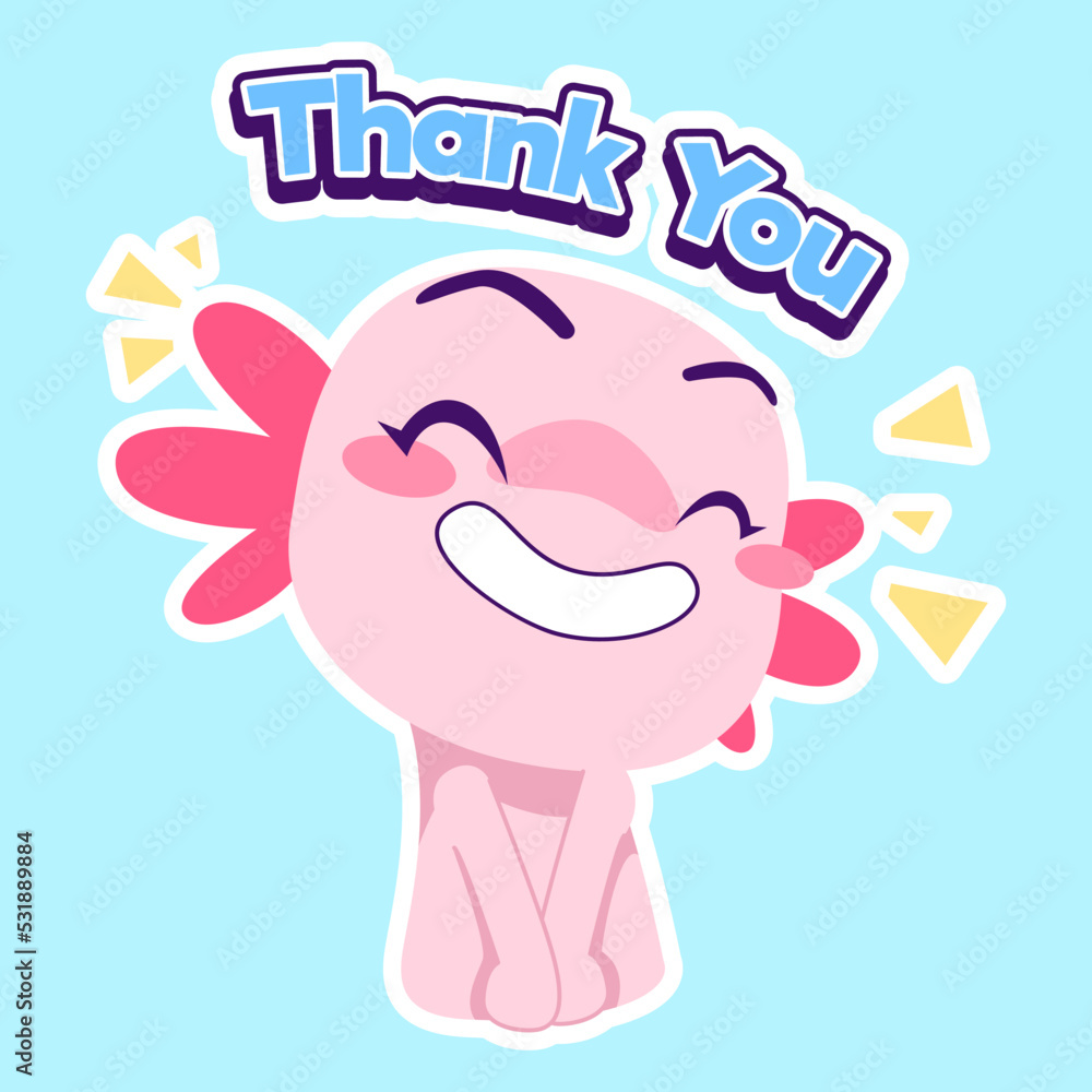 Fototapeta premium cute axolotl sticker vector set
