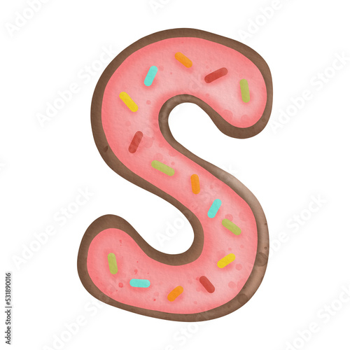 Watercolor Cookies Alphabet S