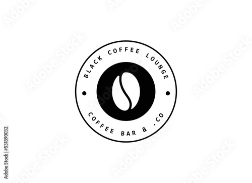 Minimalist black coffee shop logo design template