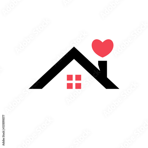 home and heart minimalist logo design
