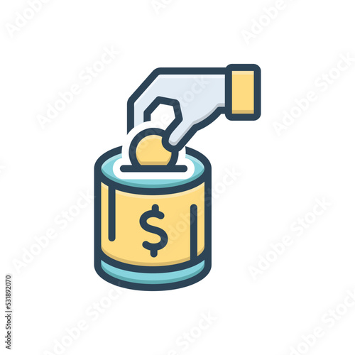 Color illustration icon for donations