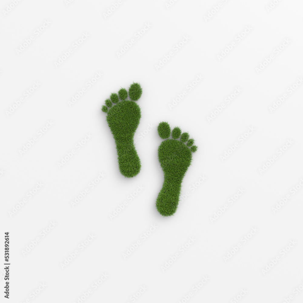 Carbon footprint shaped grasses Carbon footprint shaped grasses