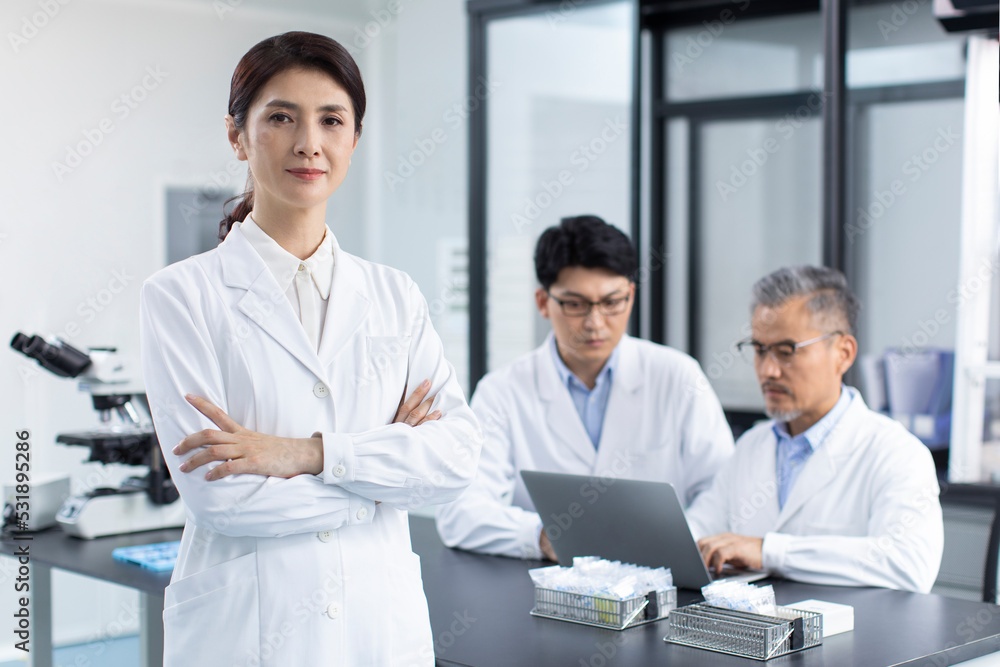 Portrait of female researcher in laboratory Portrait of female researcher in laboratory