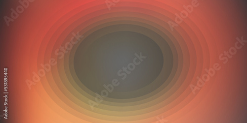 Big Dark Round Hole - Abstract Minimalist Brown and Red Curving, Wavy Oval Shape - Retro Style Design with Copyspace - Simple Wide Scale Vector Template with Place, Room for Your Text