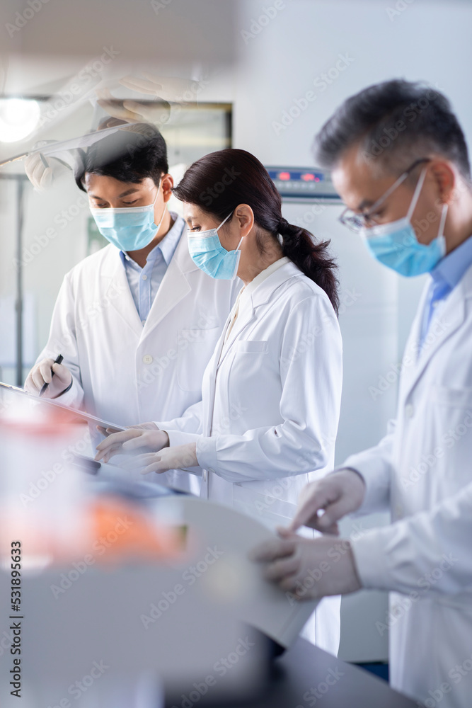 Researchers working in laboratory Researchers working in laboratory