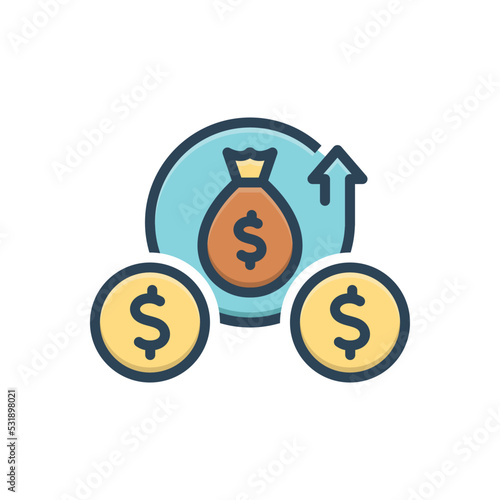 Color illustration icon for surplus