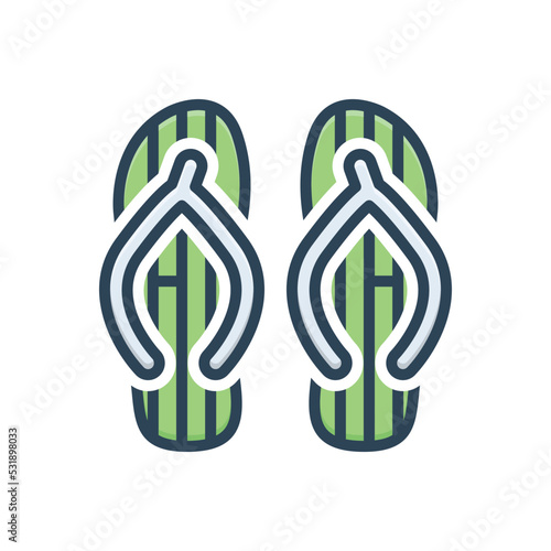 Color illustration icon for thongs