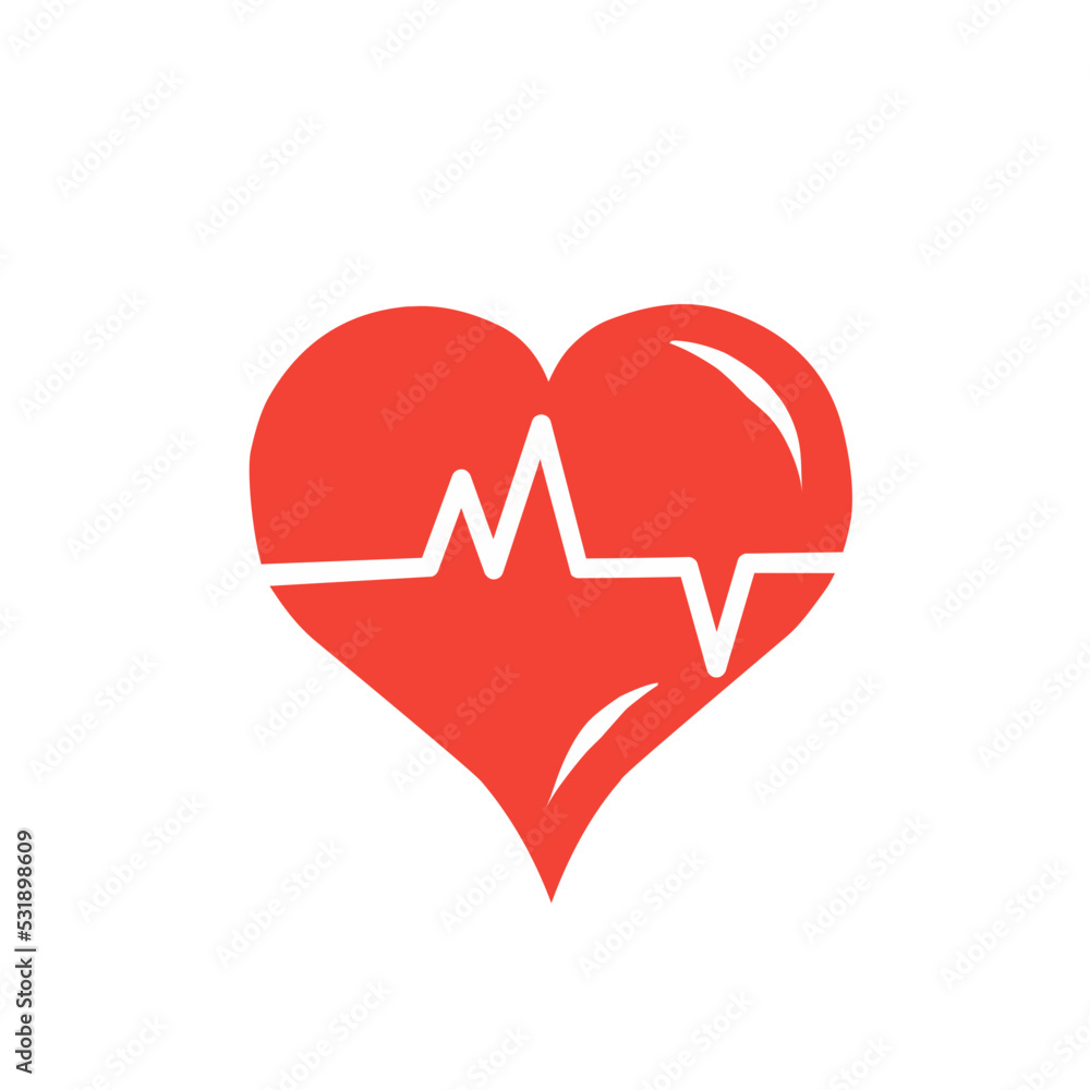 Heartbeat / heart beat pulse flat vector icon Heartbeat / heart beat pulse flat vector icon