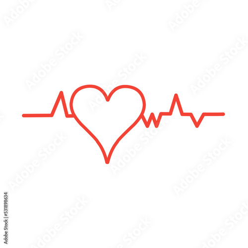 Heartbeat / heart beat pulse flat vector icon 