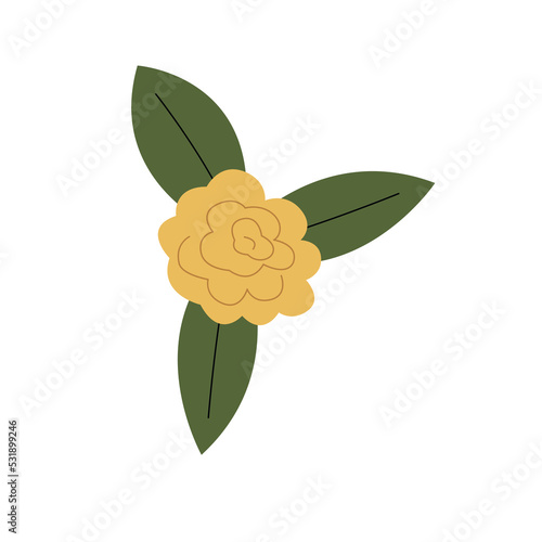 Collection of vector magic fairy tale elements, icons and illustrations. Flower.