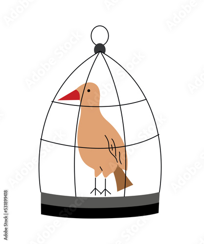 Collection of vector magic fairy tale elements, icons and illustrations. Bird in the edge.