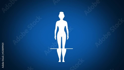 flat design loop animation of fat girl transform to slim
obesity concept