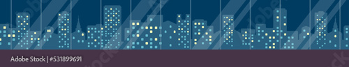 Night panoramic cityscape vector illustration