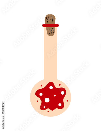 Collection of vector magic fairy tale elements, icons and illustrations. Bottle with potion.