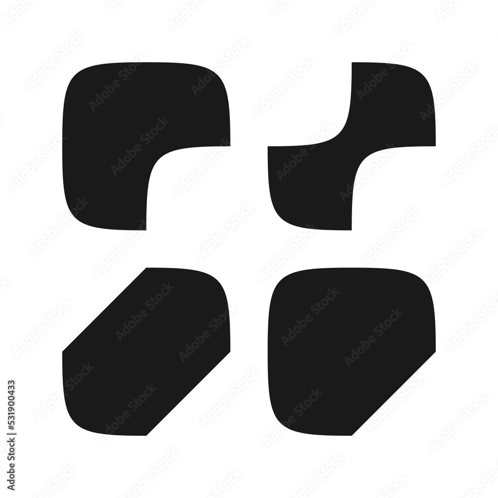 Corner Cut Squircle Square Shape Icons Corner Cut Squircle Square Shape Icons