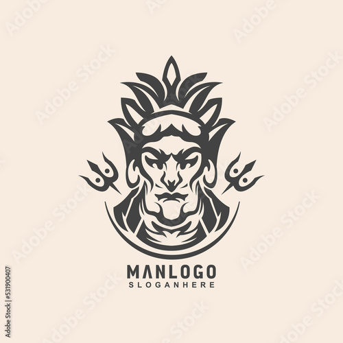 Character people logo design vector