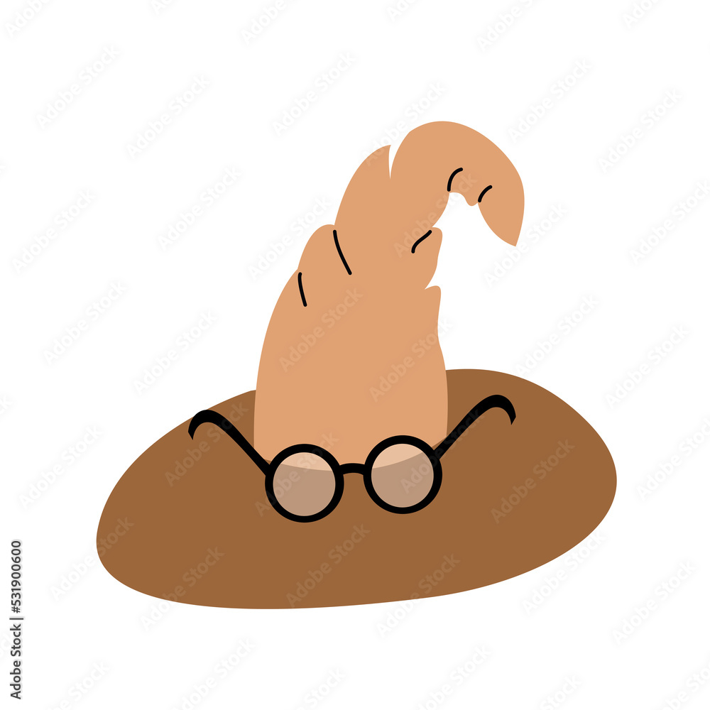 Fototapeta premium Collection of vector magic fairy tale elements, icons and illustrations. Hat