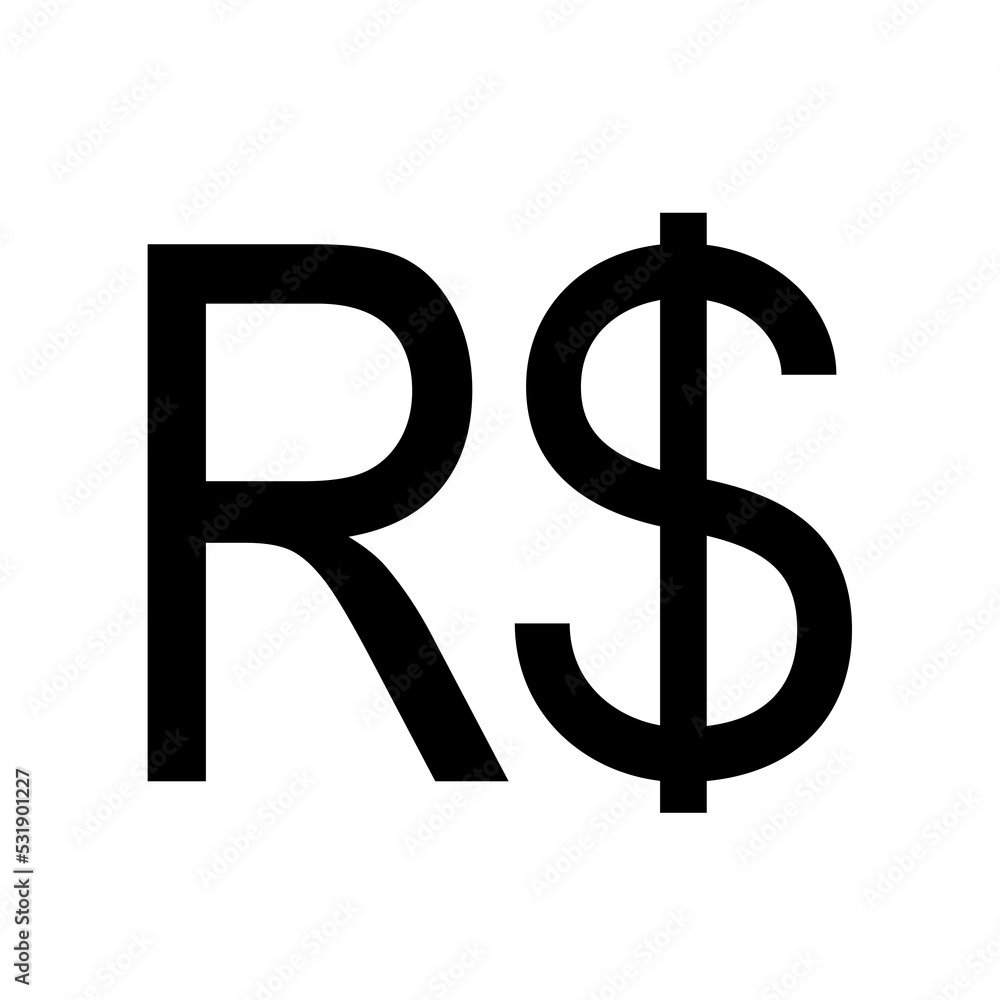 Brazilian real currency sign isolated on white background. Vector Brazilian real currency sign isolated on white background. Vector