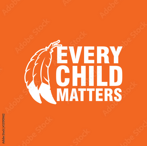 Every Child Matters Logo. National Day of Truth and Reconciliation. Orange Shirt Day of Canada. September 30. Vector Illustration Icon.