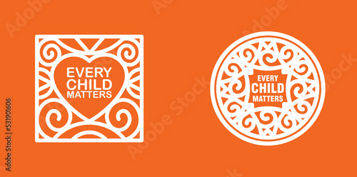 Every Child Matters Logo. National Day of Truth and Reconciliation. Orange Shirt Day of Canada. September 30. Vector Illustration Icon.