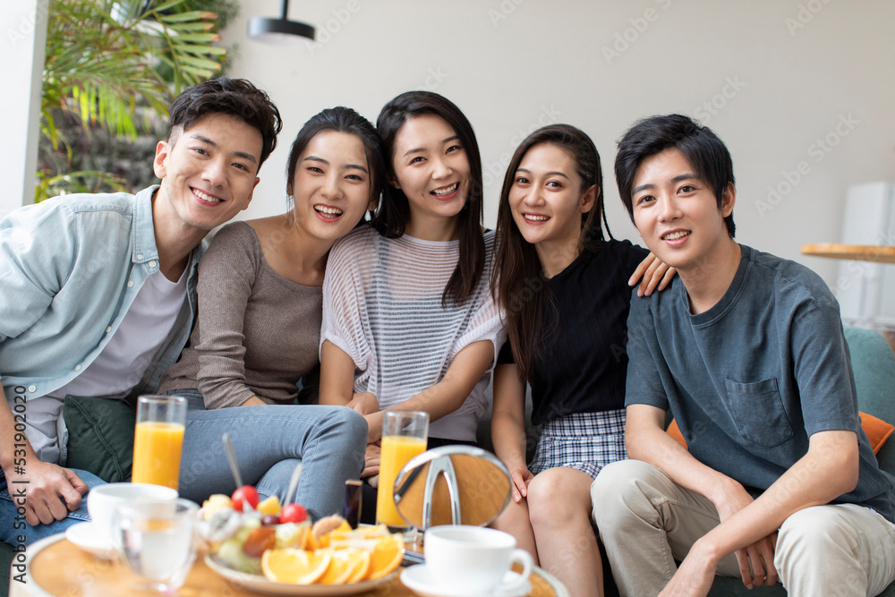 Portrait of happy young friends Portrait of happy young friends