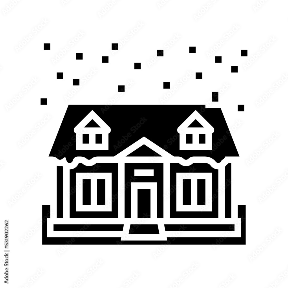 house winter glyph icon vector. house winter sign. isolated symbol illustration