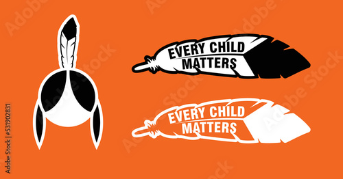 Every Child Matters Logo. National Day of Truth and Reconciliation. Orange Shirt Day of Canada. September 30. Vector Illustration Icon. photo