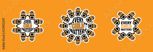 Every Child Matters Logo. National Day of Truth and Reconciliation. Orange Shirt Day of Canada. September 30. Vector Illustration Icon.