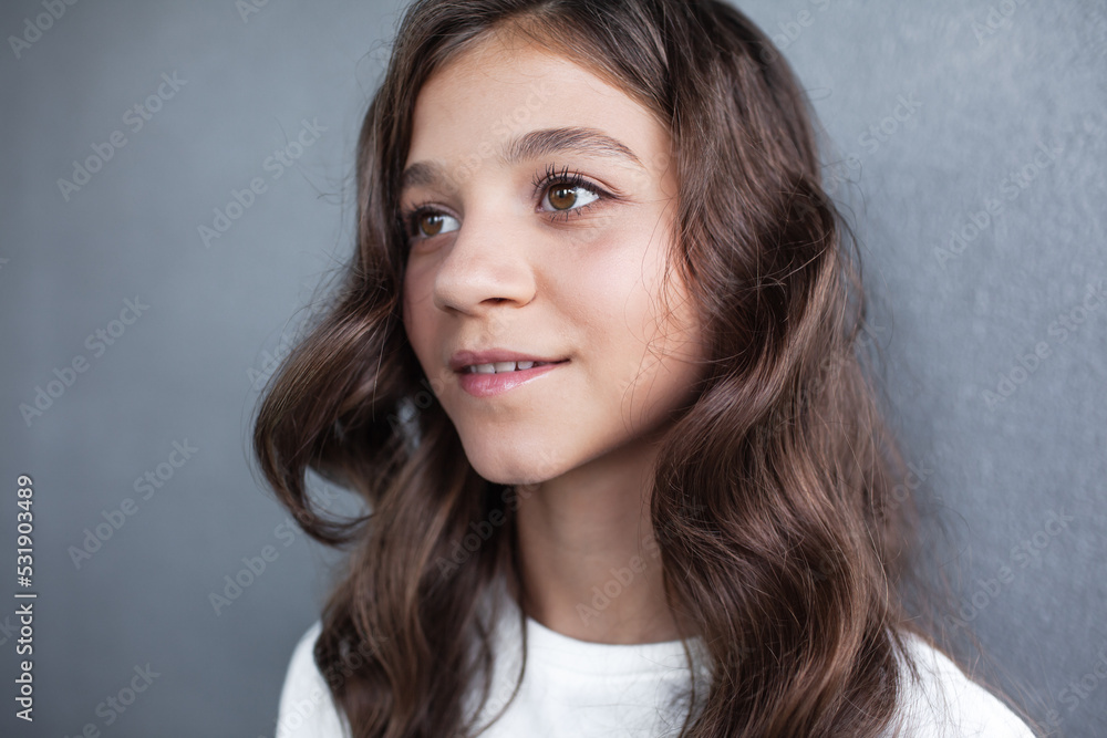 Portrait of beautiful girl teenage with light make-up Portrait of beautiful girl teenage with light make-up