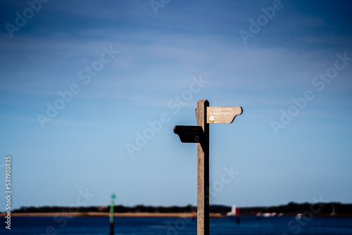 Signpost on the coast - England
