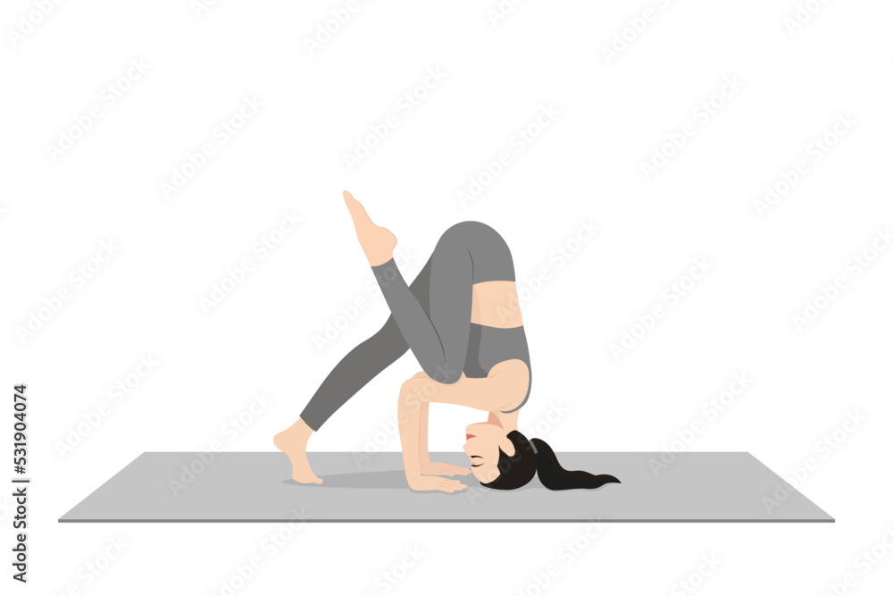 Tripod Headstand Prep One Knee On Elbow, Catur Svanasana Sirsasana Eka Janu Kurpara Tripod Headstand Prep One Knee On Elbow, Catur Svanasana Sirsasana Eka Janu Kurpara