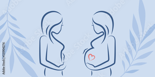 pregnant and not pregnant woman baby belly