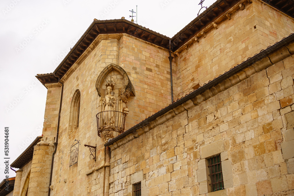 Sculpture of the famous White Virgin of the Church of San Pedro de Treviño, Burgos, Castilla y León, Spain