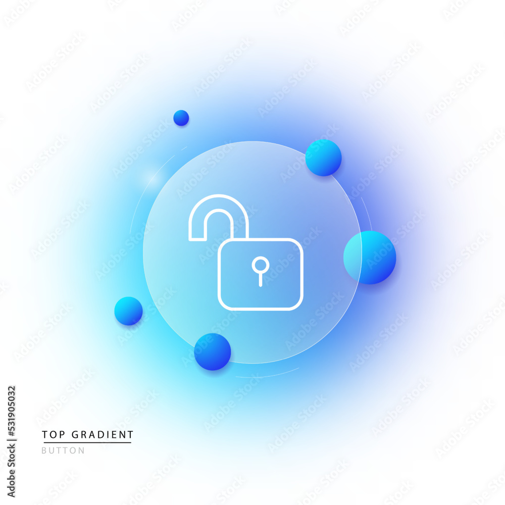 Vecteur Stock Open lock line icon. Shared folder, hack, bypass the security  system, restricted access unlock, personal information blocking, private  data protection. Privacy concept. Glassmorphism. Vector line icon | Adobe  Stock