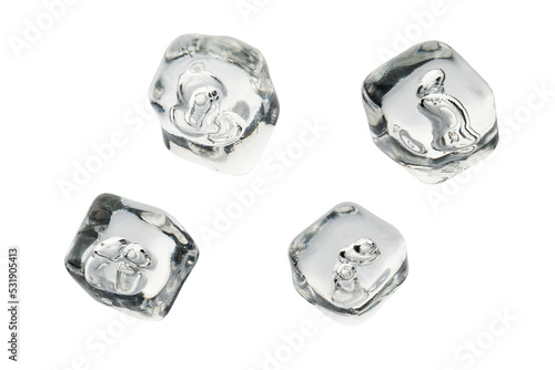 ice cubes on transparent background, PNG image.