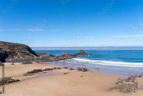 Beautiful beach in Alentejo. Zambujeira beach in Zambujeira do mar, Portugal.