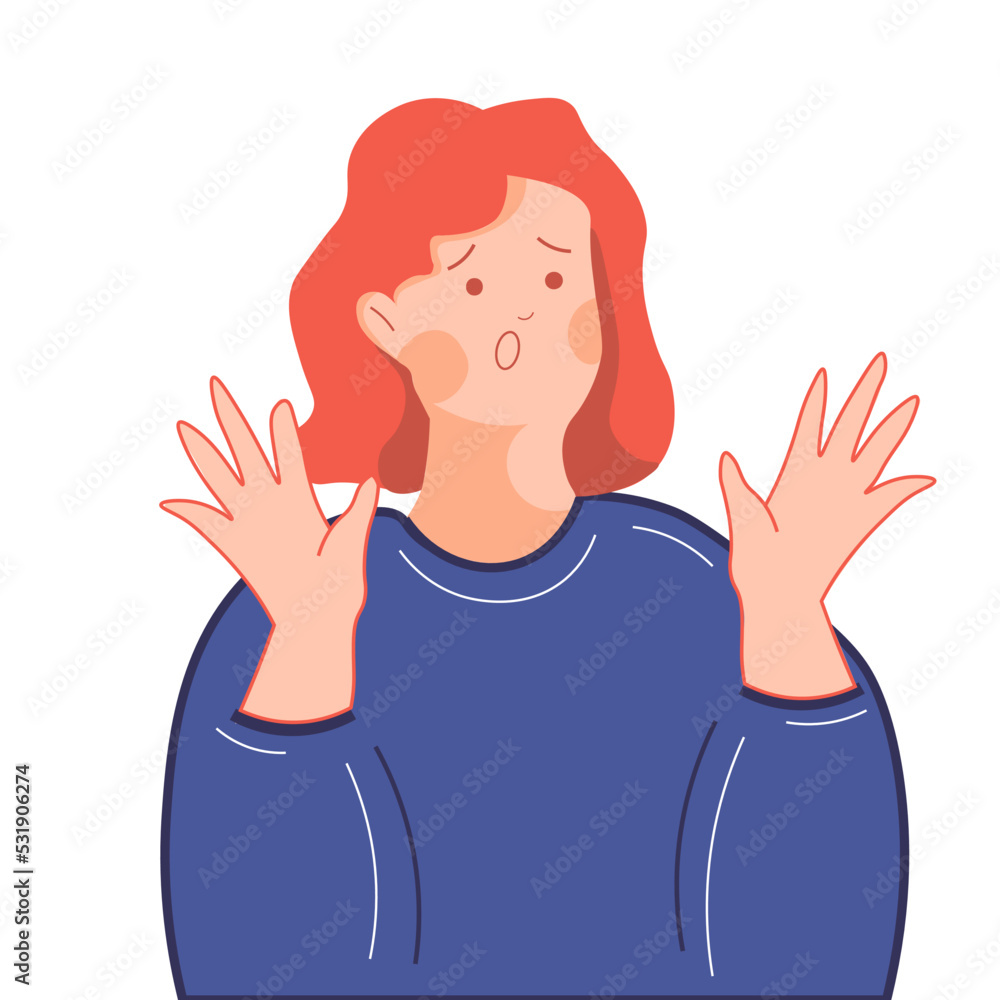 vector illustration of a woman with a surprised expression vector illustration of a woman with a surprised expression